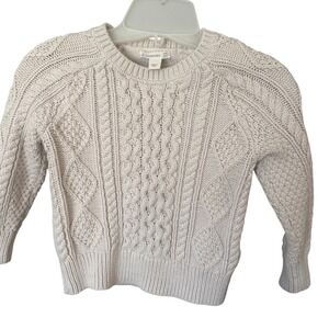 J. Crew Crewcuts Boys Kids' cable-knit fisherman sweater size XXS (2-3) ivory